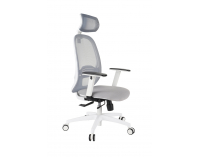 Kancelárska stolička s podrúčkami Nedim WS HD - sivá / biela