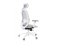 Kancelárska stolička s podrúčkami Nedim WS HD - sivá / biela