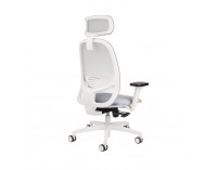 Kancelárska stolička s podrúčkami Nedim WS HD - svetlomodrá / sivá / biela