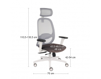 Kancelárska stolička s podrúčkami Nedim WS HD - tmavohnedá / sivá / biela