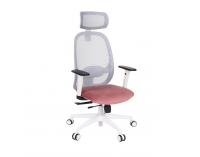 Kancelárska stolička s podrúčkami Nedim WS HD - tmavoružová / sivá / biela