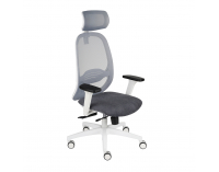Kancelárska stolička s podrúčkami Nedim WS HD - tmavosivá / sivá / biela