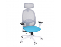 Kancelárska stolička s podrúčkami Nedim WS HD - tyrkysová / sivá / biela