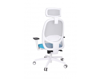 Kancelárska stolička s podrúčkami Nedim WS HD - tyrkysová / sivá / biela