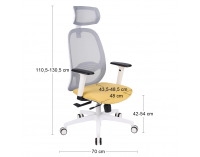 Kancelárska stolička s podrúčkami Nedim WS HD - žltá / sivá / biela