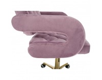 Kancelárske kreslo Nelia - ružová (Velvet) / zlatá