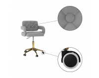 Kancelárske kreslo Nelia - svetlosivá (Velvet) / zlatá