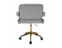 Kancelárske kreslo Nelia - svetlosivá (Velvet) / zlatá