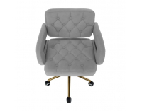 Kancelárske kreslo Nelia - svetlosivá (Velvet) / zlatá