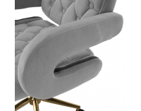 Kancelárske kreslo Nelia - svetlosivá (Velvet) / zlatá