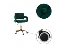 Kancelárske kreslo Nelia - tmavozelená (Velvet) / zlatá