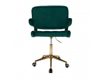 Kancelárske kreslo Nelia - tmavozelená (Velvet) / zlatá