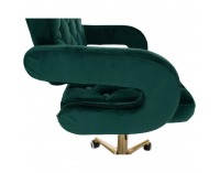 Kancelárske kreslo Nelia - tmavozelená (Velvet) / zlatá