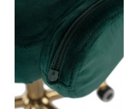 Kancelárske kreslo Nelia - tmavozelená (Velvet) / zlatá