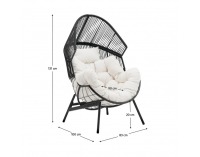 Záhradné kreslo Neo - čierna / biela