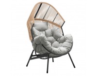 Záhradné kreslo Neo - hnedá / sivá