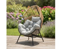 Záhradné kreslo Neo - hnedá / sivá