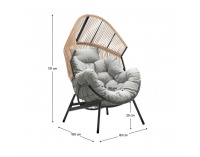 Záhradné kreslo Neo - hnedá / sivá