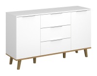 Dvojdverová komoda so zásuvkami Nepu 2D3S - biela / dub kamenný