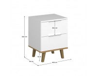 Zásuvková komoda Nepu 2S/46 - biela / dub kamenný