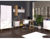 Zásuvková komoda Nepu 2S/46 - biela / dub kamenný