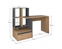 Písací stôl Nereo 2 New - dub artisan / grafit