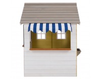 Drevený záhradný domček pre deti Nesko - biela / sivá / žltá / modrá