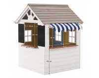 Drevený záhradný domček pre deti Nesko - biela / sivá / žltá / modrá