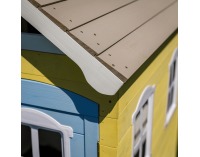 Drevený záhradný domček pre deti Nesko - biela / sivá / žltá / modrá