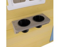 Drevený záhradný domček pre deti Nesko - biela / sivá / žltá / modrá