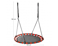 Detská hojdačka Nest 100 cm - čierna / červená