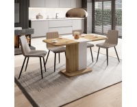 Rozkladací jedálenský stôl Netox 110/145 - dub artisan / biela