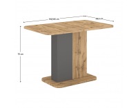 Rozkladací jedálenský stôl Netox 110/145 - dub wotan / antracit