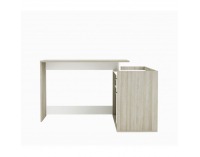 Rohový PC stolík Nevadis - biela / dub shanon