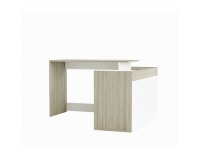 Rohový PC stolík Nevadis - biela / dub shanon