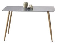 Sklenený jedálenský stôl Next - dymová / dub medový