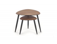 Konferenčný stolík (2 ks) Nicea - orech / čierna