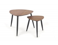 Konferenčný stolík (2 ks) Nicea - orech / čierna