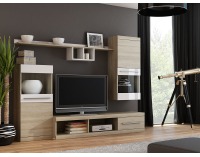 Obývacia stena Nick - dub sonoma / biely lesk