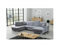 Rohová sedačka U s rozkladom a úložným priestorom Nicoleta L - sivá