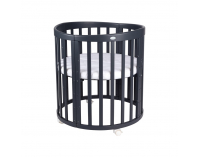 Detská rastúca oválna postieľka s matracom 7v1 Niko - grafit