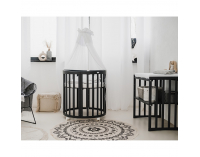 Detská rastúca oválna postieľka s matracom 7v1 Niko - grafit