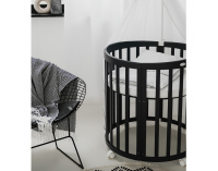 Detská rastúca oválna postieľka s matracom 7v1 Niko - grafit