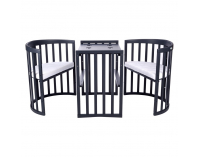 Detská rastúca oválna postieľka s matracom 7v1 Niko - grafit