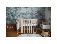 Detská rastúca oválna postieľka s matracom 7v1 Niko - prírodná