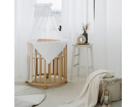 Detská rastúca oválna postieľka s matracom 7v1 Niko - prírodná