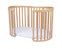 Detská rastúca oválna postieľka s matracom 7v1 Niko - prírodná