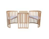 Detská rastúca oválna postieľka s matracom 7v1 Niko - prírodná