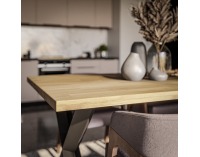 Jedálenský stôl Niler 180x100 cm - prírodná / čierna