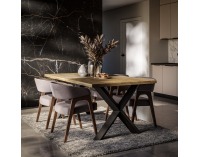 Jedálenský stôl Niler 180x100 cm - prírodná / čierna